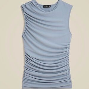 J. Crew Slate Blue Ruched Matte Jersey Shell, XS, NWT